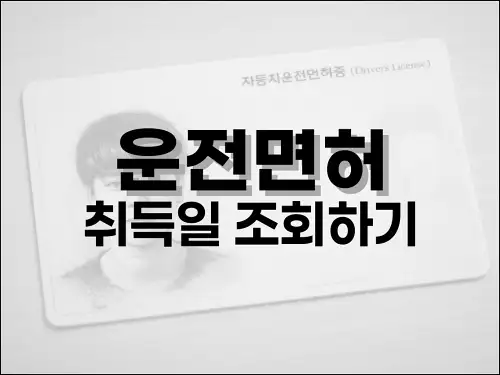 운전면허 취득일 조회하기
