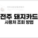 전주 돼지카드 사용처 조회 방법