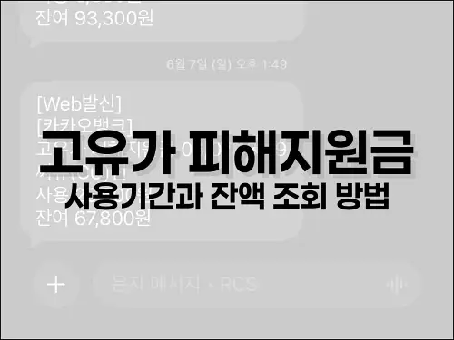 고유가 피해지원금 사용기간과 잔액 조회 방법
