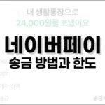 네이버페이 송금 방법과 한도